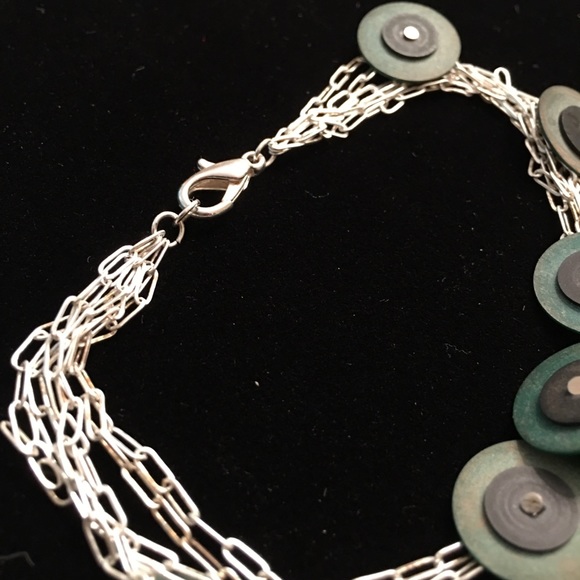 Vinyl heishi disks / beads green black silver - Picture 3 of 7